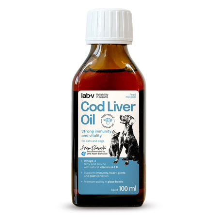Lab-v Cod Liver Oil – 100% cod liver oil for dogs and cats, 100 ml