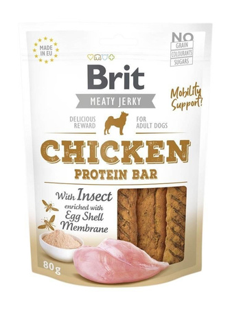 NO PORK Brit Jerky Snack Chicken Protein Bar With Insect 80g