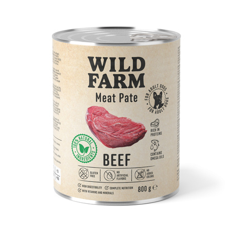 WILD FARM Pate Beef 800g gluten-free dog food
