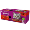 WHISKAS Adult pouches 40 x 85 g Classic Meals – wet food for adult cats, in sauce (pieces with: beef, chicken, lamb, poultry)