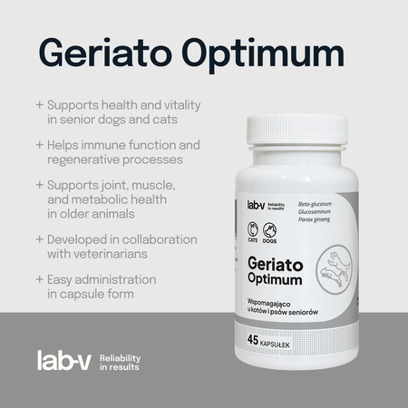 Lab-v Geriato Optimum – Health support for senior dogs and cats 2x45 capsules