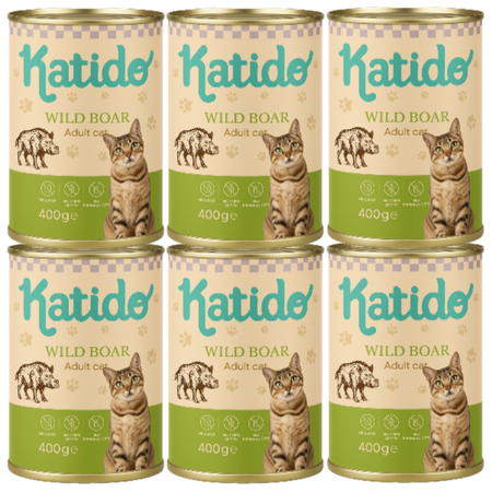 Katido Wet cat food Wild Boar 6x400g