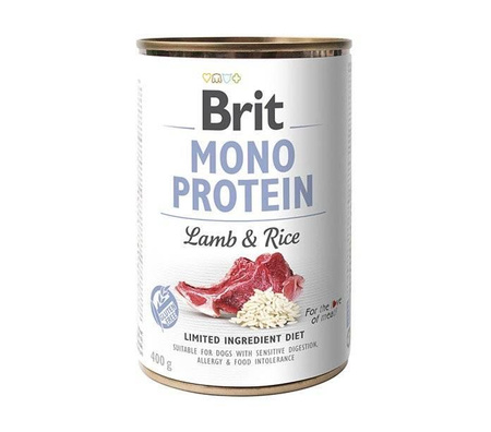 no pork Brit Mono Protein with Lamb and Rice 18x400g