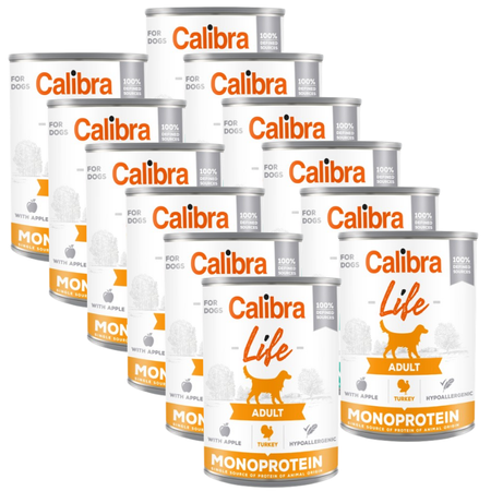 CALIBRA Dog Life Adult Turkey with Apples 12x400g
