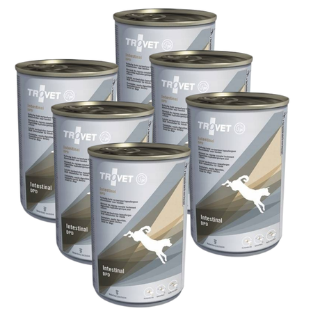 no pork TROVET DPD Intestinal Duck & Potato for Dogs Can 6x400g