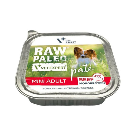 no pork Vetexpert Raw Paleo Pate Mini Adult Beef 150g