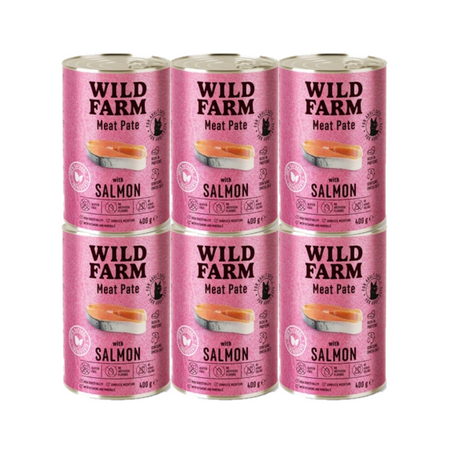 WILD FARM Pate with Salmon 6x400g - gluten-free cat food