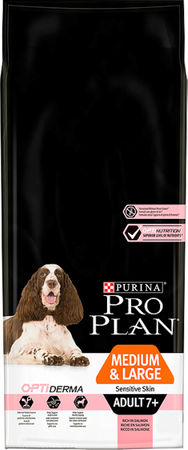 Purina Pro Plan Medium &amp; Large 7+ Sensitive Optiderma Salmon &amp; Rice 14kg