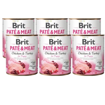 no pork Brit Paté & Meat For Puppy Chicken With Turkey 6x800g