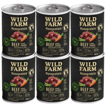 WILD FARM Monoprotein Beef 6x400g hypoallergenic dog food