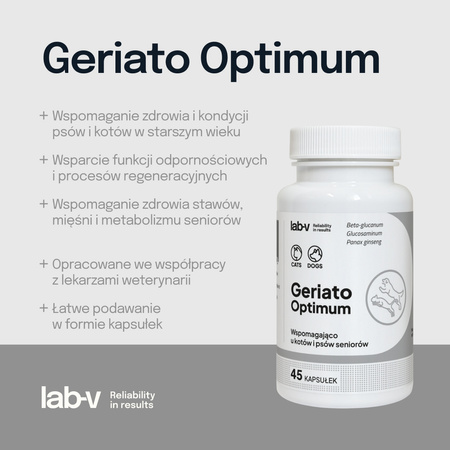 Lab-v Geriato Optimum – Health support for senior dogs and cats 2x45 capsules
