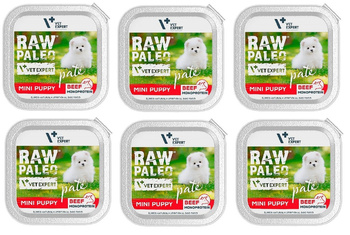 NO PORK Vetexpert Raw Paleo Pate Mini Puppy Beef 6x150g
