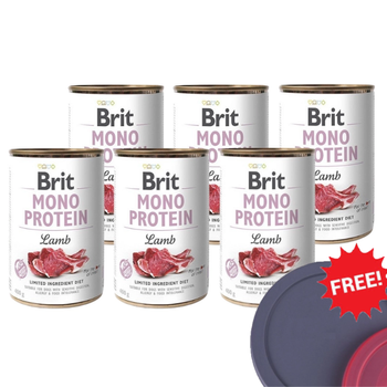 Brit Mono Protein Lamb 6x400g + FREE Can Lid!