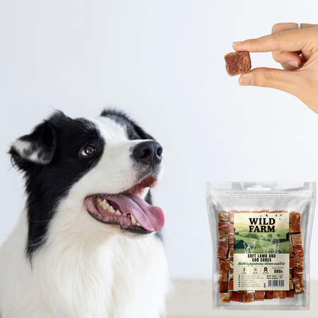 WILD FARM lamb and cod cubes soft 500g dog treats