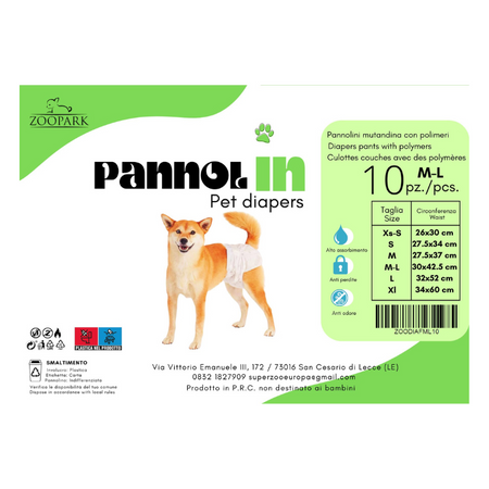 PannolIN Female nappies size M-L 30x42.5cm 10pcs/pack.