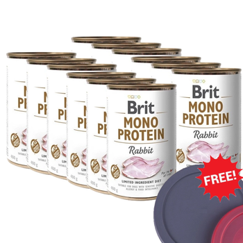 Brit Mono Protein With Rabbit 12x400g + FREE Can Lid!