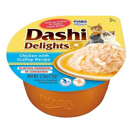 Inaba DASHI complementary cat food- chicken and scallop flavored broth 6x70 g