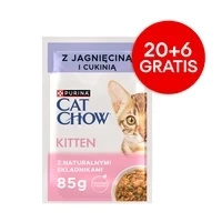 CAT CHOW Kitten Food with lamb and courgette in sauce 85g - 20 PACKS + 6 FREE !!!