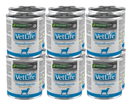 no pork Farmina Vet Life Canine Hypoallergenic Fish&Potato 12x300g