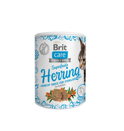 no pork Brit Care Cat Snack Superfruits Herring 100g