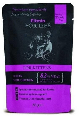 no pork Fitmin Cat For Life Kitten Chicken 6x85g