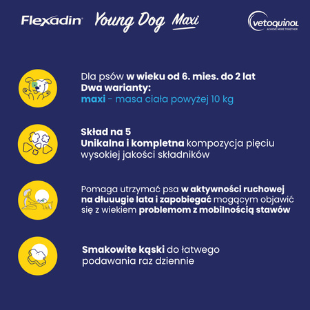 VETOQUINOL Flexadin Young Dog Maxi 60bites