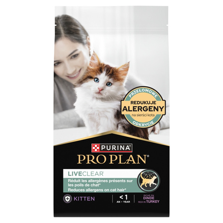 PRO PLAN LiveClear Kitten Food Rich in Turkey 1.4 kg