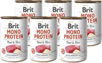 no pork Brit Mono Protein Beef & Brown Rice 6x400g