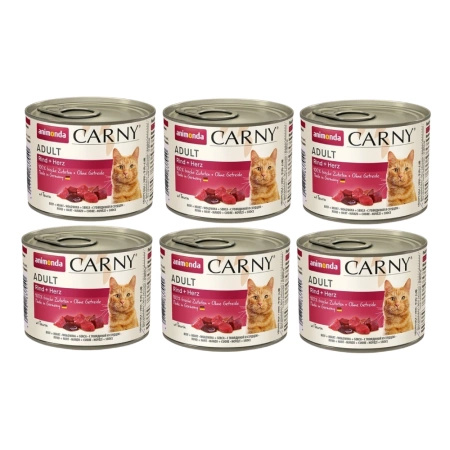 no pork Animonda Cat Carny Adult Beef and Hearts 6x200g