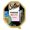 SHEBA Finesse tray 85 g – complete wet food for adult cats, with salmon, in pâté