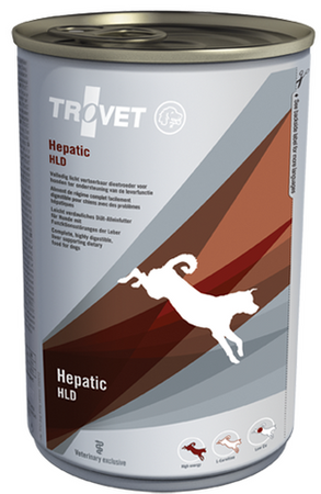 no pork TROVET HLD Hepatic for Dogs Can 12x400g