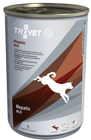 no pork TROVET HLD Hepatic for Dogs Can 400g