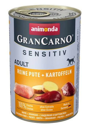 no pork Animonda GranCarno Sensitiv Adult Dog Turkey & Potatoes 6x400g