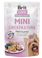 no pork Brit Care Mini Pouch Fillets in Chicken and Tuna Sauce 85g