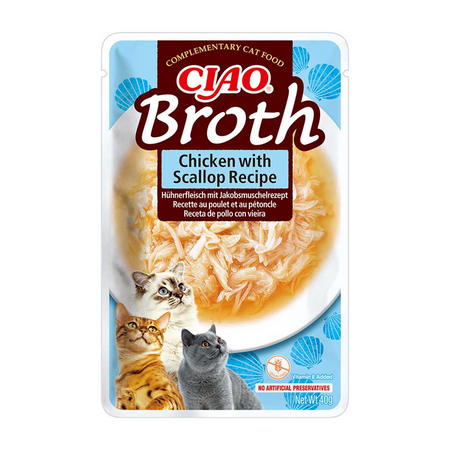 INABA Cat Ciao Broth - complementary food for cats with chicken and scallop flavor 40g