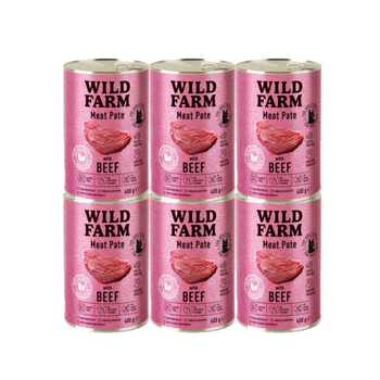WILD FARM Pate with Beef 6x400g - gluten-free cat food