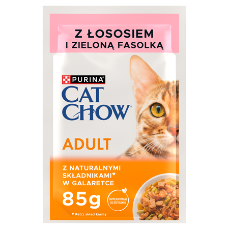 PURINA Cat Chow Adult cat food with salmon and green beans in jelly 85g
