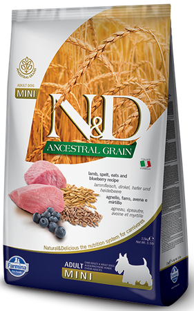 Farmina N&amp;D Ancestral Grain Canine Adult Mini Lamb &amp; Blueberry 7kg