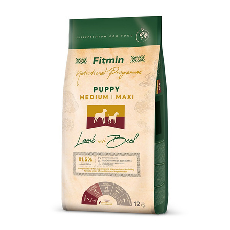 FITMIN Medium Maxi Puppy Lamb & Beef 12 kg