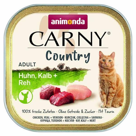 no pork ANIMONDA Carny Country Adult Chicken, Veal and Roe deer 100g