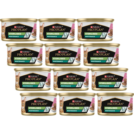 PRO PLAN Sterilised Wet pâté with salmon and tuna Wet cat food 12x85g