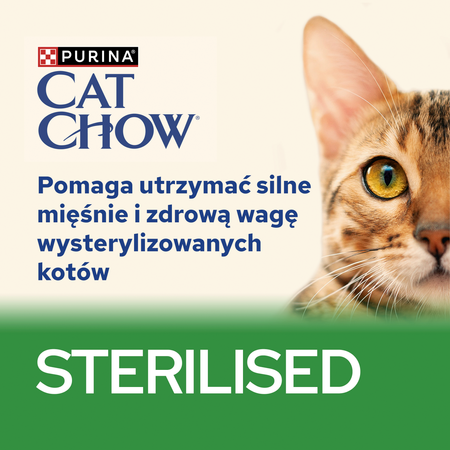 CAT CHOW Sterilised Cat Food with lamb and green beans in sauce 85g - 20 SASKETS + 6 FREE !!!