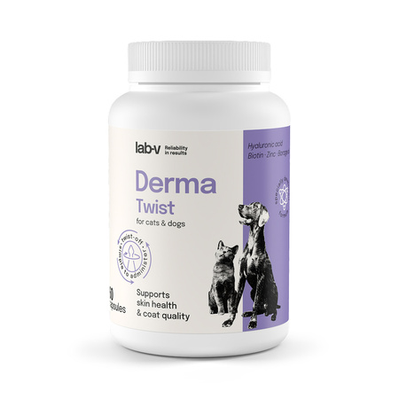  Lab-v Derma Twist – support for skin, coat and protective barrier for dogs and cats 60 twist-off capsules