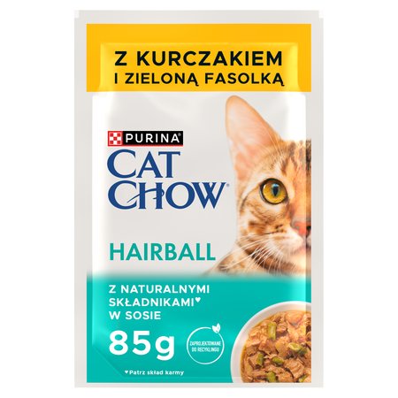 CAT CHOW Hairball Cat Food with Chicken and Green Beans in Sauce 85g - 20 SIZES + 6 FREE !!!