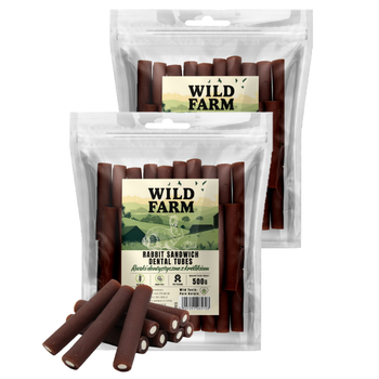 WILD FARM Rabbit dental tubes 2x500g dog treats