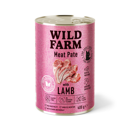WILD FARM Pate with Lamb 400g - gluten-free cat food