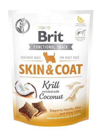 no pork Brit Care Dog Functional Snack Skin&Coat Krill 150g