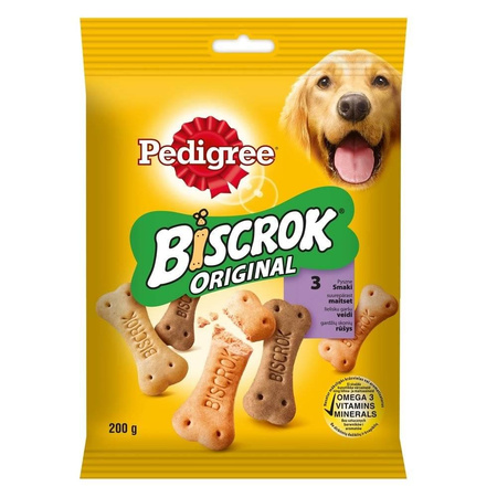 no pork Pedigree Biscrok Cube Cookies for Adult Dogs with Lamb, Chicken and Beef 200g