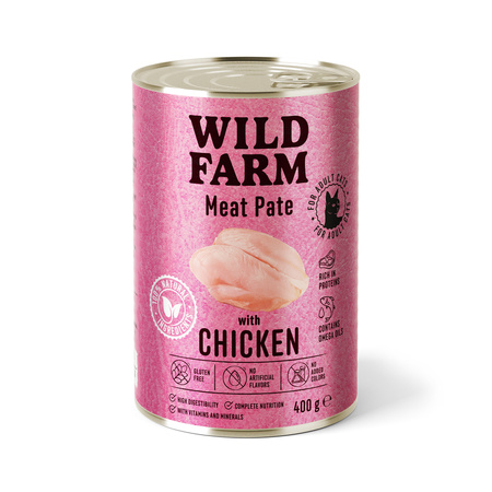 WILD FARM Pate with Chicken 6x400g - gluten-free cat food