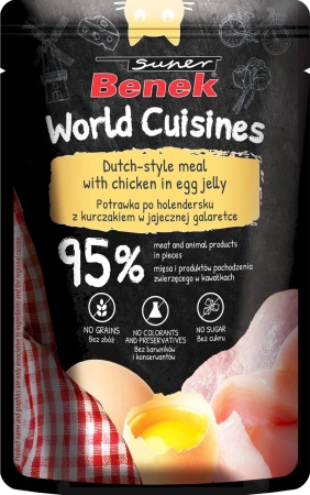 Super Benek World Cuisines Complete food for adult cats. Dutch-style stew with chicken in egg jelly 6x100